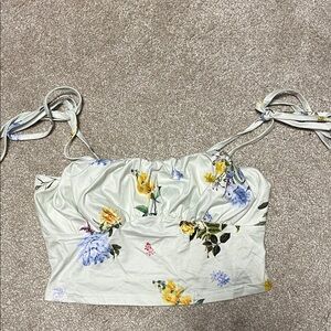SHEIN Floral Camisole in White with Yellow and Blue Accents
